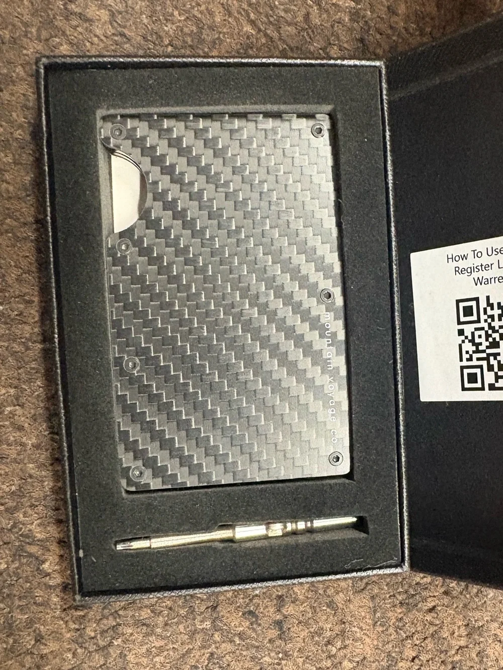 Carbon Fiber Slim RFID Card Holder Wallet - Black